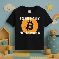 Crypto Fix The Money Fix The World Bitcoin Quote Toddler T-Shirt thumb 3