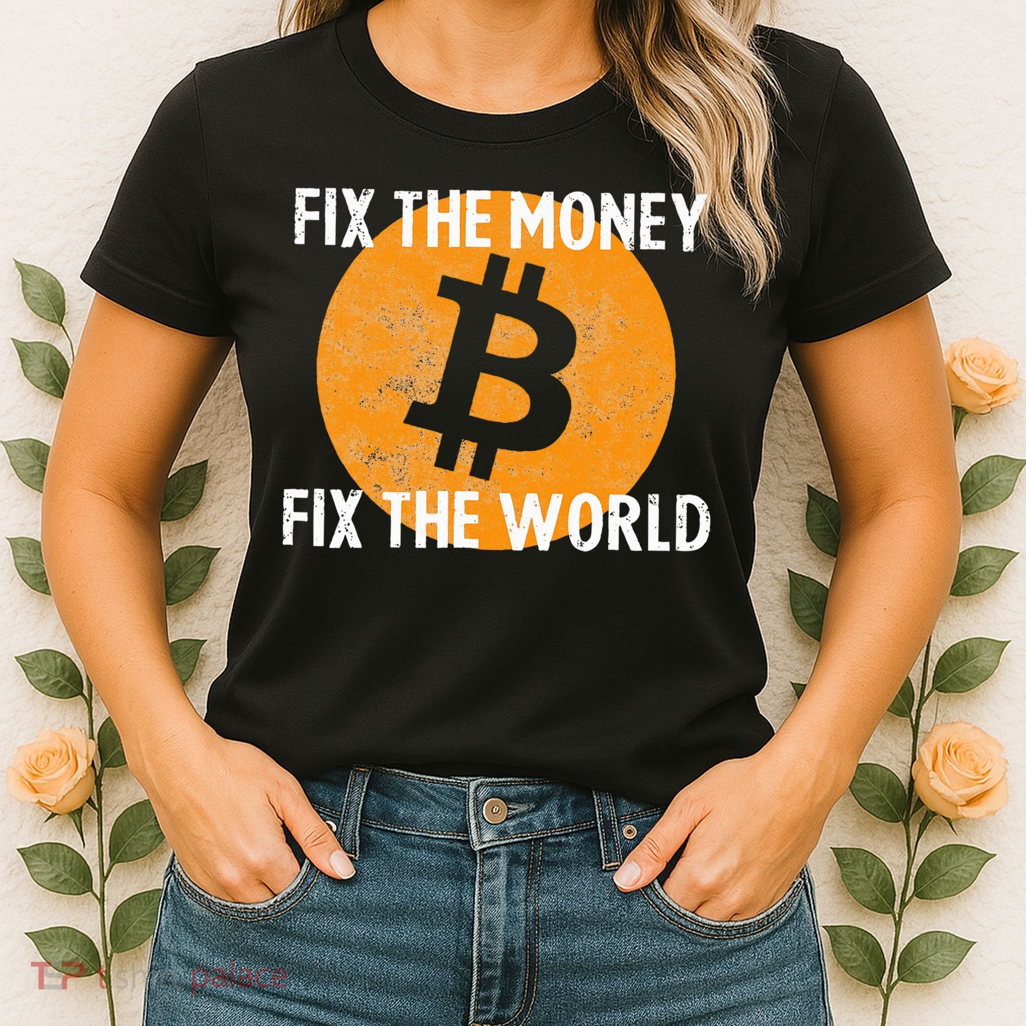 Crypto Fix The Money Fix The World Bitcoin Quote Women's T-Shirt