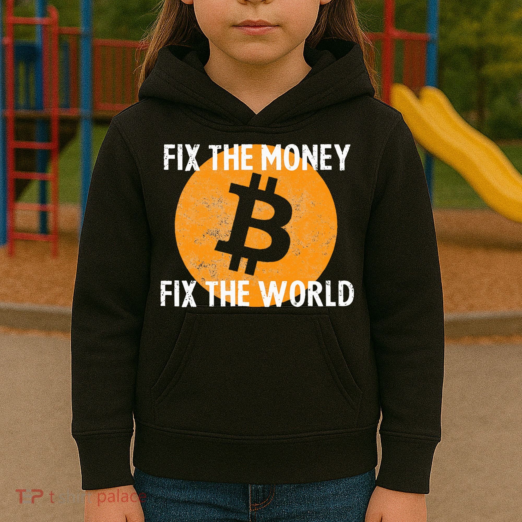 Crypto Fix The Money Fix The World Bitcoin Quote Kids Hoodie