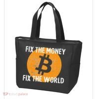 Crypto Fix The Money Fix The World Bitcoin Quote Tote Bag thumb 3