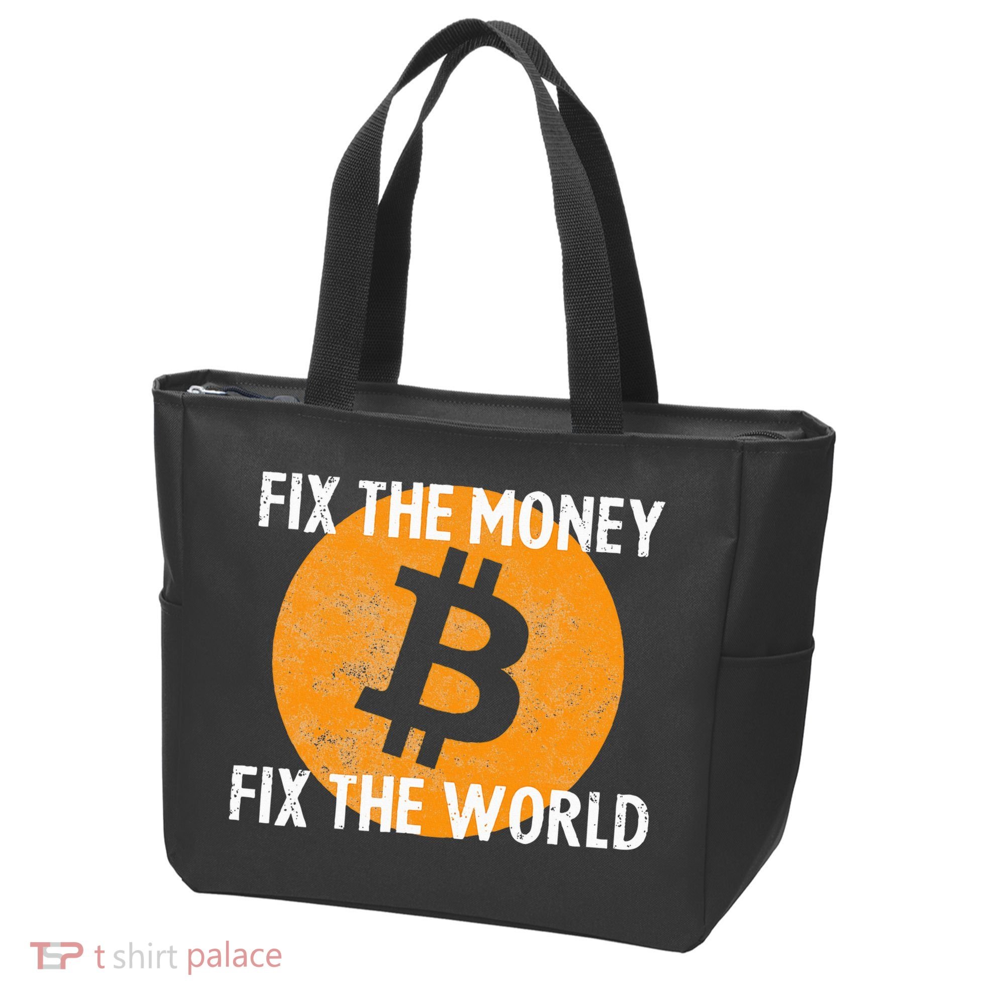 Crypto Fix The Money Fix The World Bitcoin Quote Tote Bag