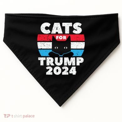 Cats For Trump 2024 Election USA-Made Doggie Bandana