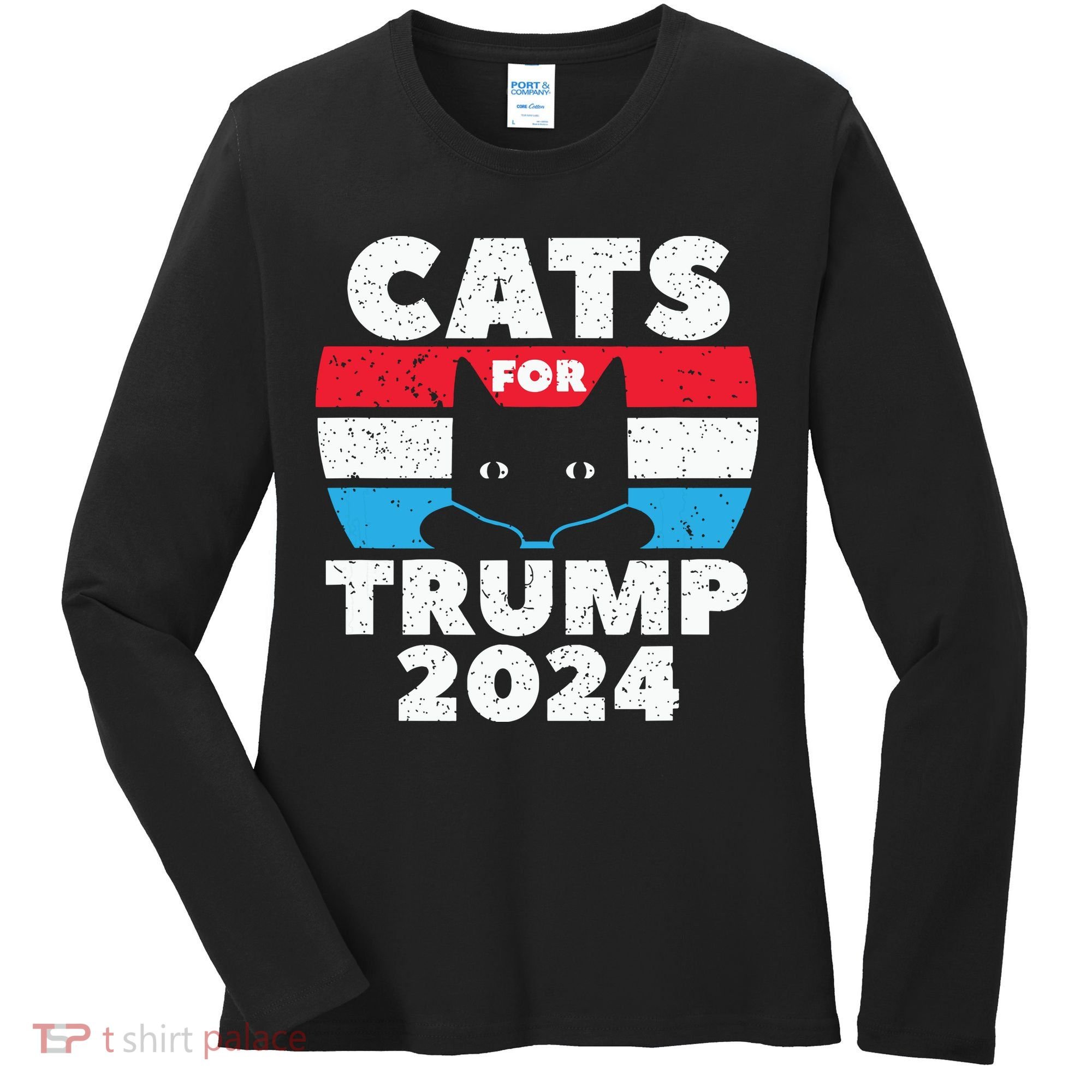 Cats For Trump 2024 Election Women's Long Sleeve Shirt