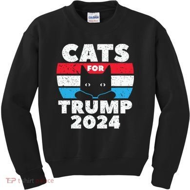 Cats For Trump 2024 Election Kids Sweatshirt