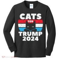 Cats For Trump 2024 Election Kids Long Sleeve Shirt thumb 0