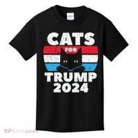 Cats For Trump 2024 Election Kids T-Shirt thumb 0