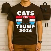 Cats For Trump 2024 Election T-Shirt thumb 6