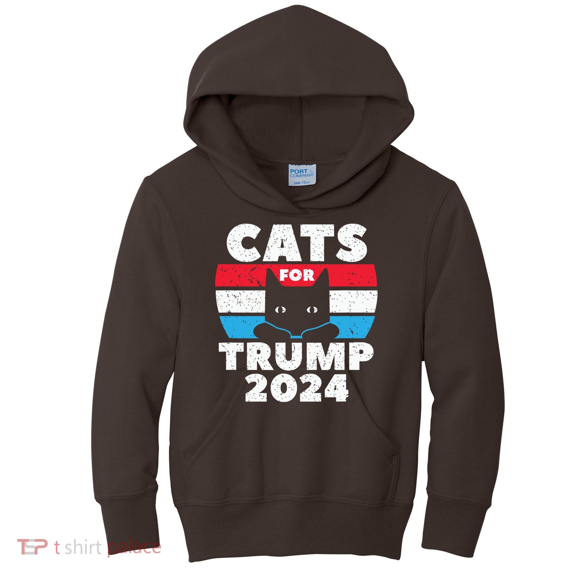 Cats For Trump 2024 Election Kids Hoodie