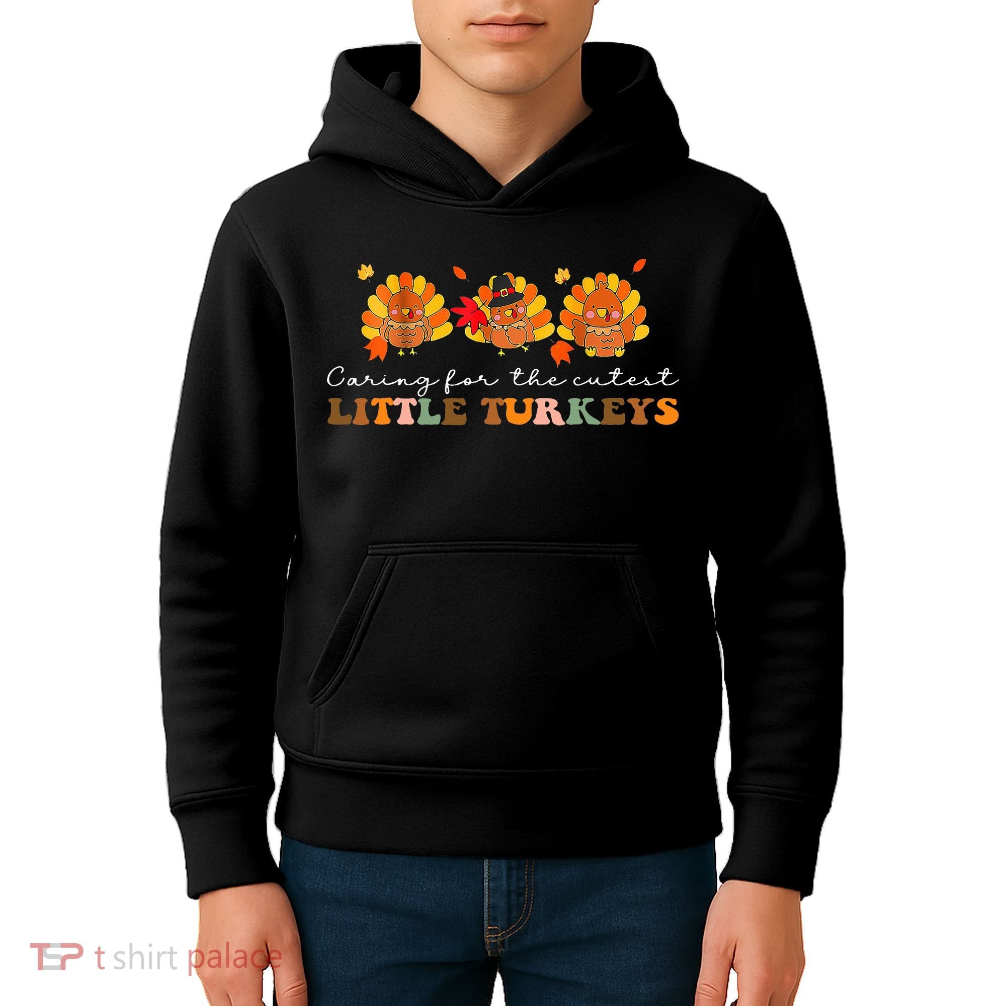 Caring For The Cutest Turkeys Mother Baby Nurse Thanksgiving Kids Hoodie