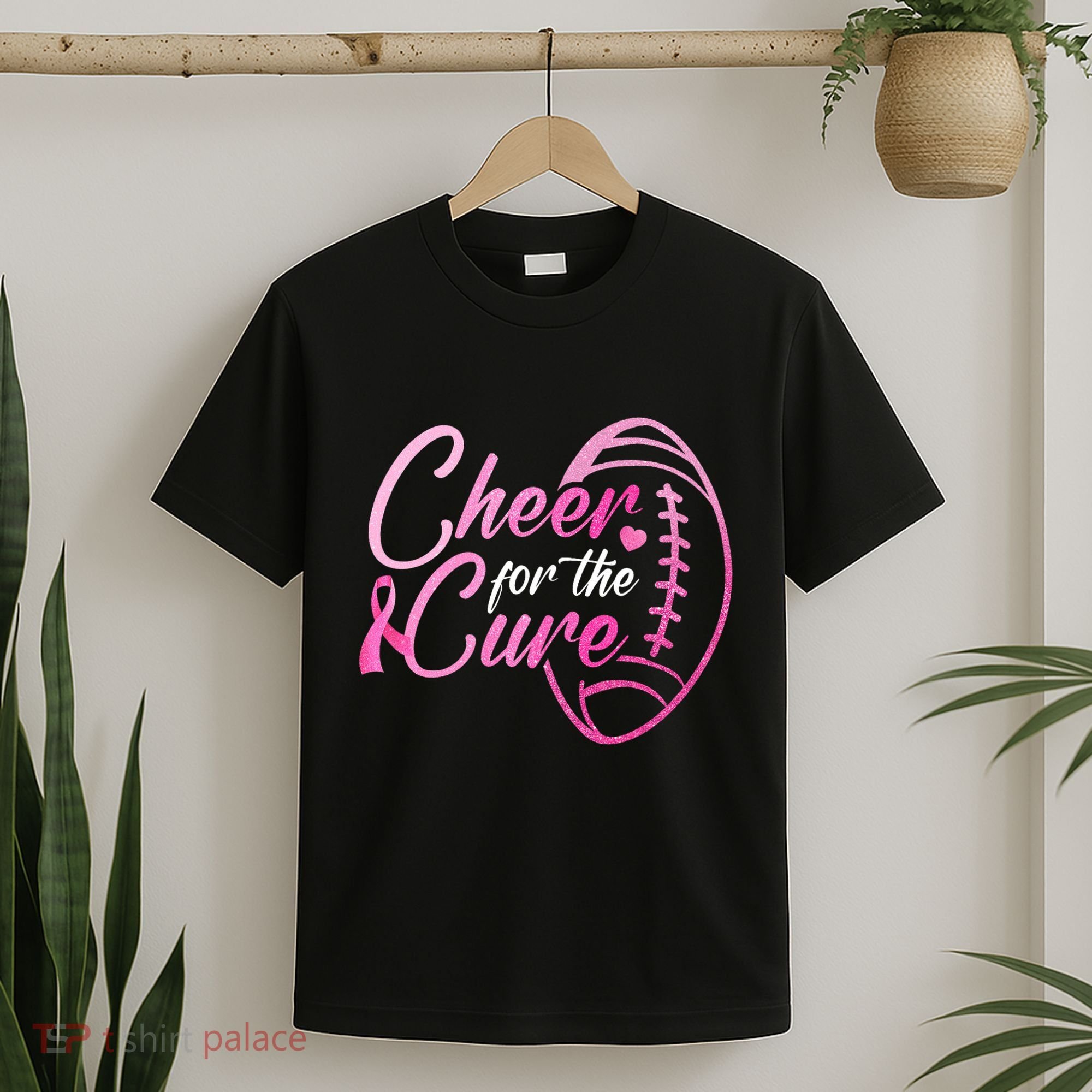 Cheer For The Cure Football Fan Breast Cancer Awareness T-Shirt