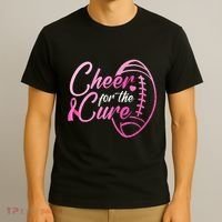 Cheer For The Cure Football Fan Breast Cancer Awareness T-Shirt thumb 3