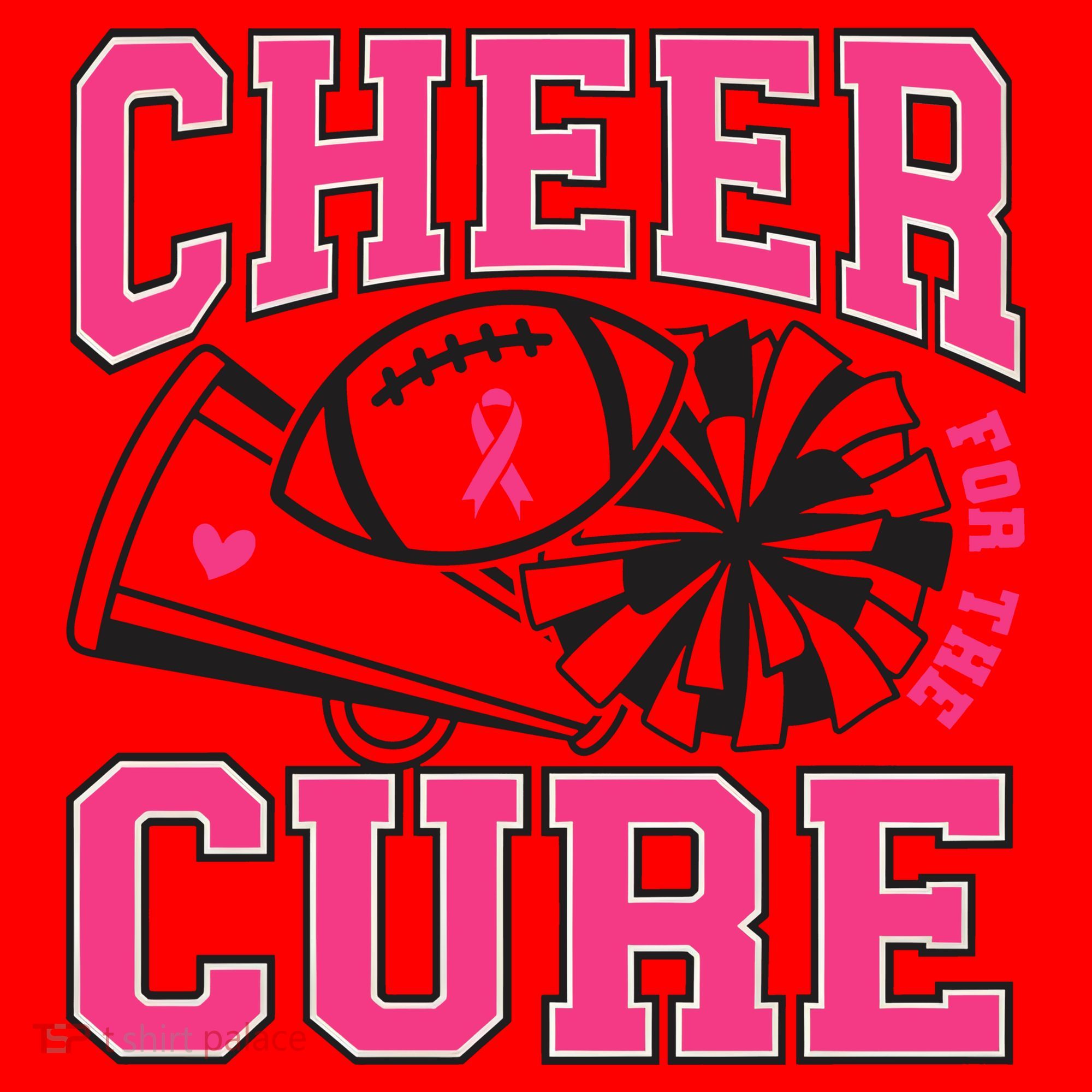 Cheer For The Cure Breast Cancer Football And Cheer Santa Hat