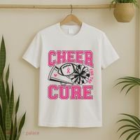 Cheer For The Cure Breast Cancer Football And Cheer T-Shirt thumb 2