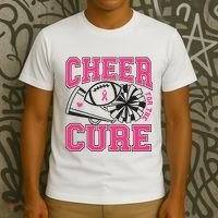 Cheer For The Cure Breast Cancer Football And Cheer T-Shirt thumb 3