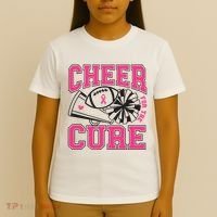 Cheer For The Cure Breast Cancer Football And Cheer T-Shirt thumb 4
