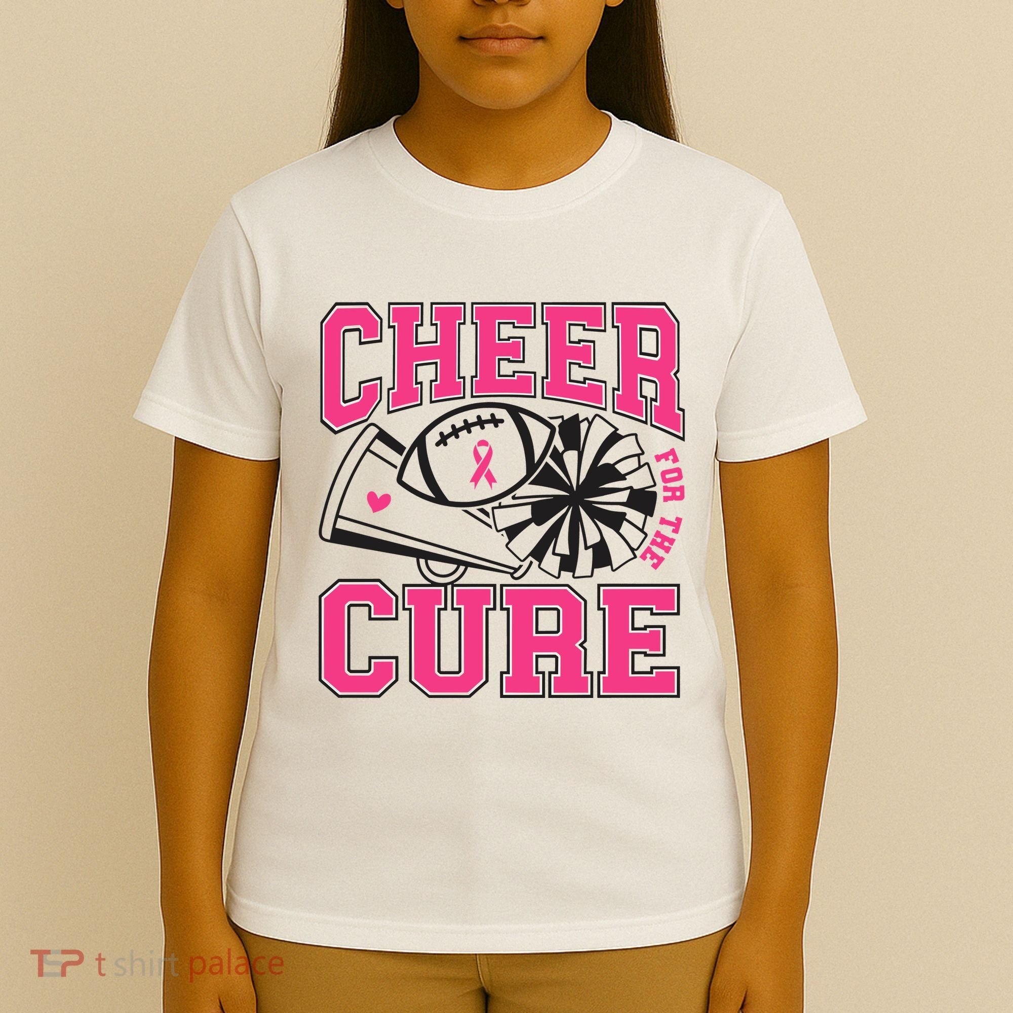 Cheer For The Cure Breast Cancer Football And Cheer T-Shirt