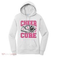 Cheer For The Cure Breast Cancer Football And Cheer Women's Hoodie thumb 0