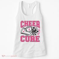 Cheer For The Cure Breast Cancer Football And Cheer Women's Tank Top thumb 0