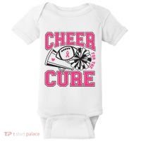 Cheer For The Cure Breast Cancer Football And Cheer Baby Bodysuit thumb 0