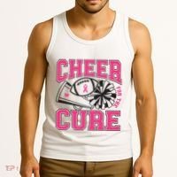 Cheer For The Cure Breast Cancer Football And Cheer Tank Top thumb 3