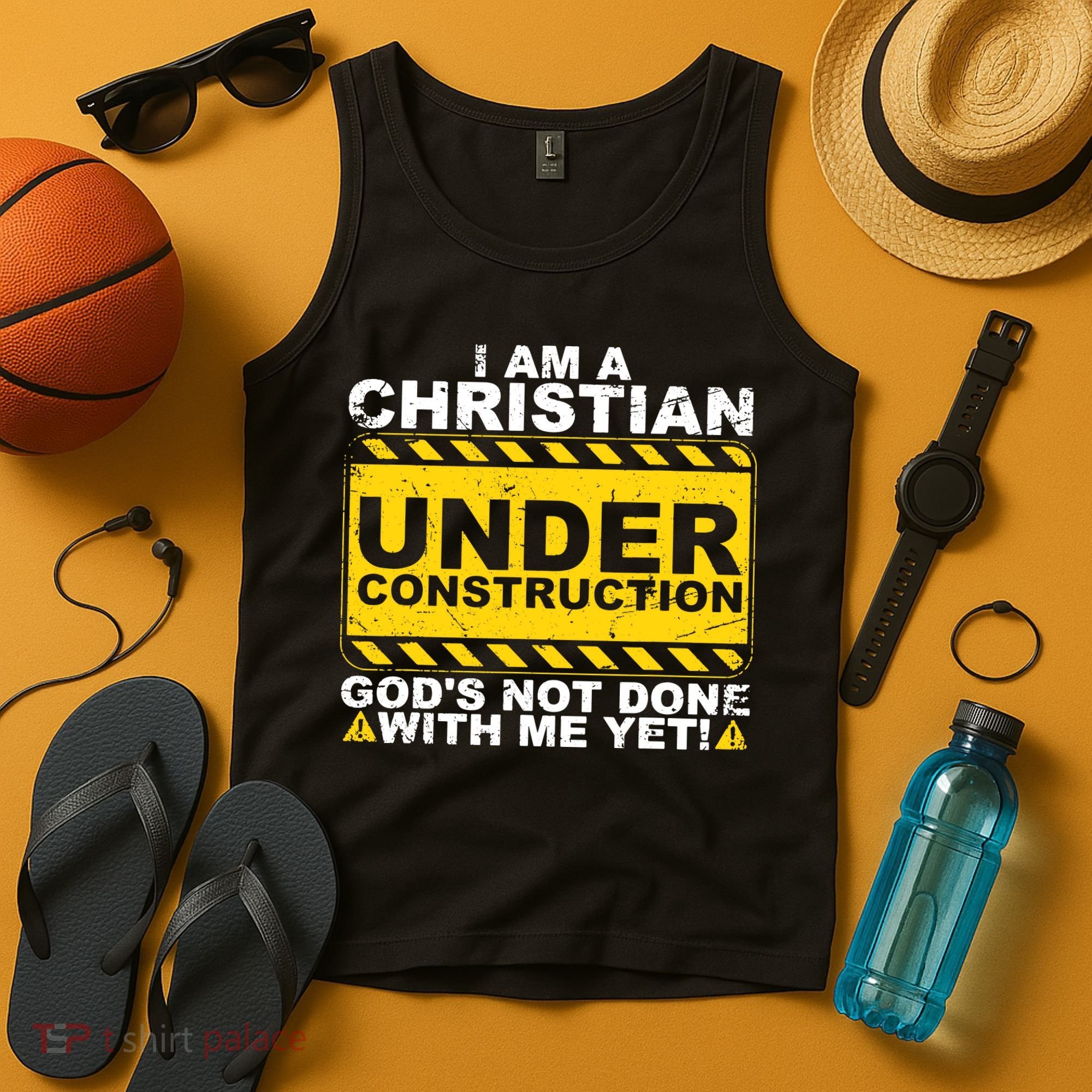 Christian Funny Under Construction Gift Catholic Tank Top