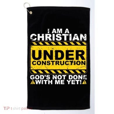 Christian Funny Under Construction Gift Catholic Golf Towel
