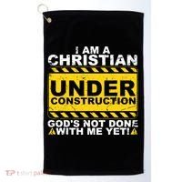 Christian Funny Under Construction Gift Catholic Golf Towel thumb 0