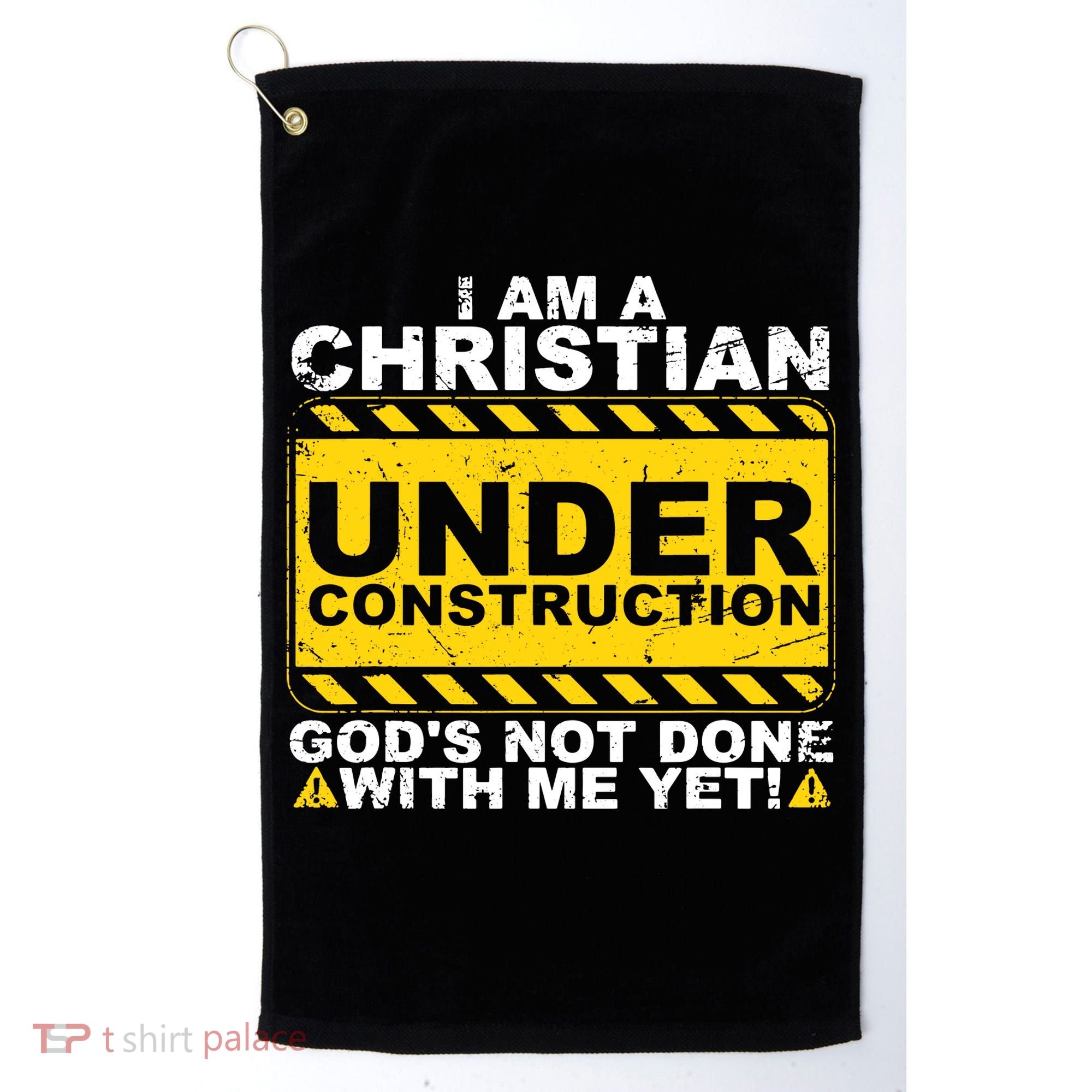Christian Funny Under Construction Gift Catholic Golf Towel