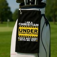 Christian Funny Under Construction Gift Catholic Golf Towel thumb 2