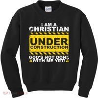 Christian Funny Under Construction Gift Catholic Kids Sweatshirt thumb 0