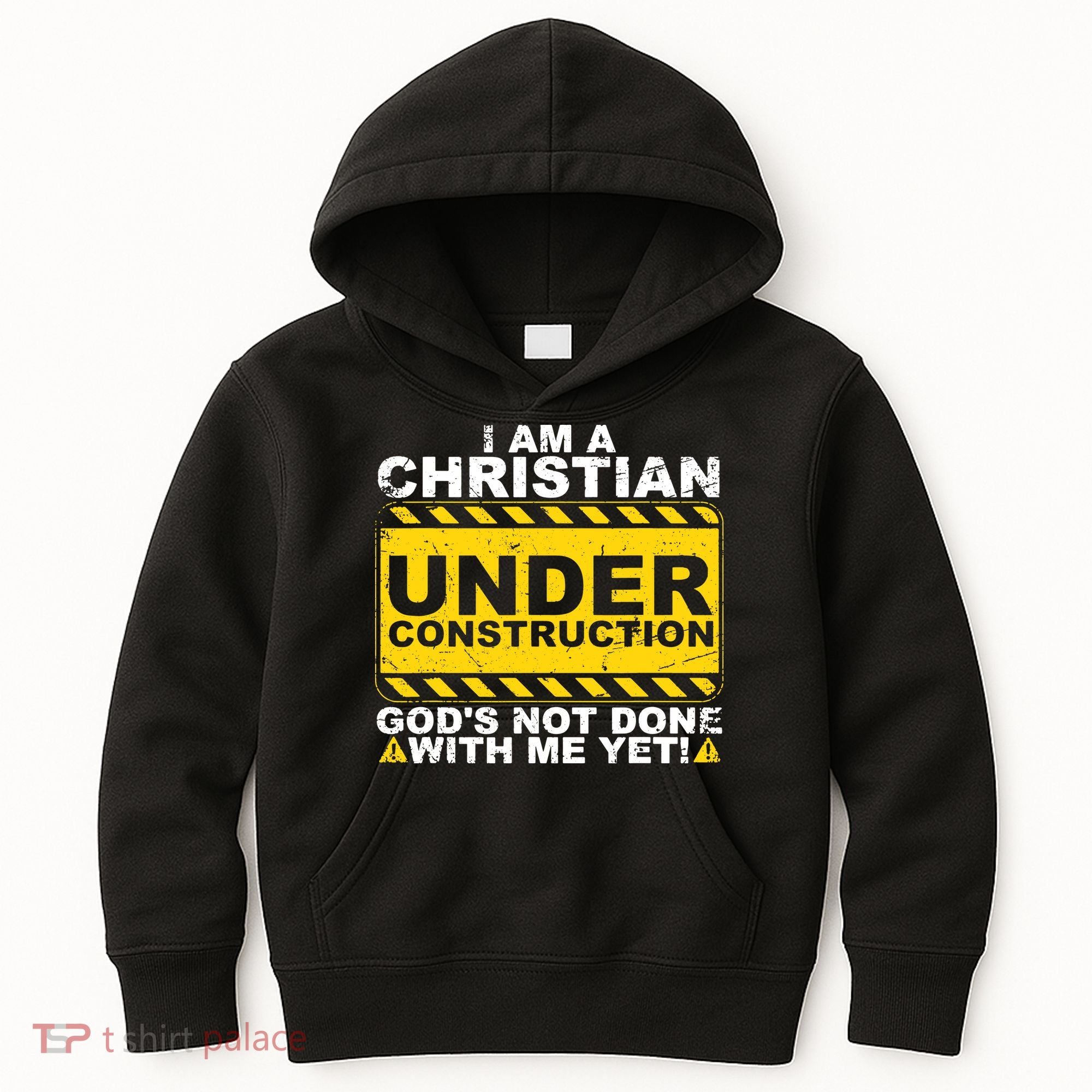 Christian Funny Under Construction Gift Catholic Kids Hoodie