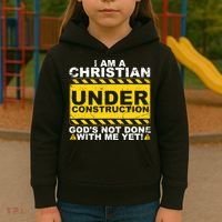 Christian Funny Under Construction Gift Catholic Kids Hoodie thumb 3