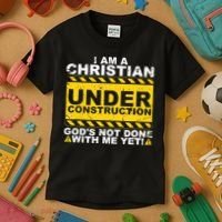 Christian Funny Under Construction Gift Catholic Kids T-Shirt thumb 3
