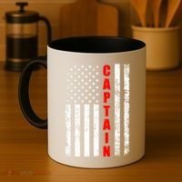 Chief Firefighter Usa Patriotic American Flag Funny Fire Gift Coffee Mug thumb 4