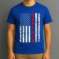 Chief Firefighter Usa Patriotic American Flag Funny Fire Gift T-Shirt thumb 3
