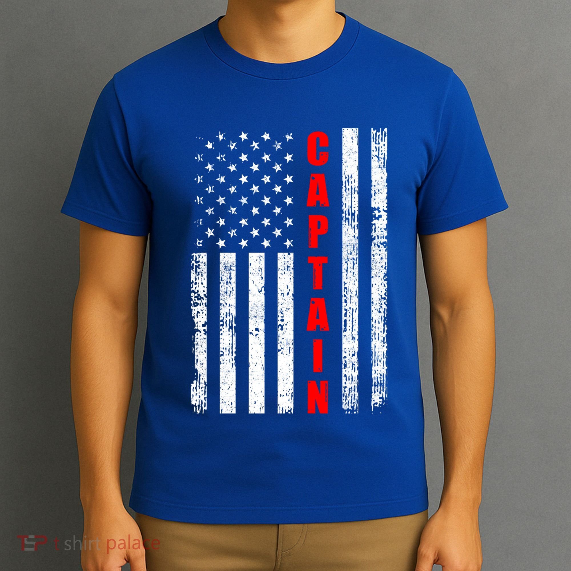 Chief Firefighter Usa Patriotic American Flag Funny Fire Gift T-Shirt