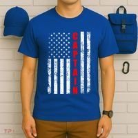 Chief Firefighter Usa Patriotic American Flag Funny Fire Gift T-Shirt thumb 6