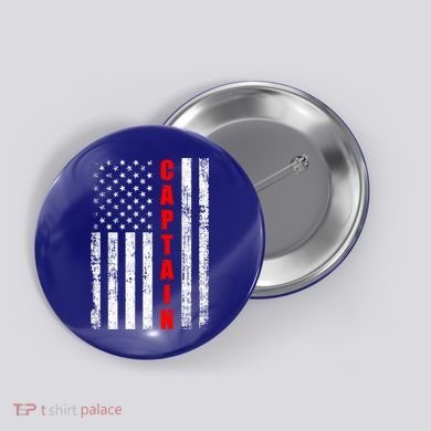 Chief Firefighter Usa Patriotic American Flag Funny Fire Gift Button