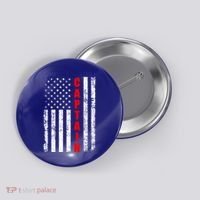 Chief Firefighter Usa Patriotic American Flag Funny Fire Gift Button thumb 0