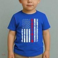 Chief Firefighter Usa Patriotic American Flag Funny Fire Gift Toddler T-Shirt thumb 2