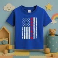 Chief Firefighter Usa Patriotic American Flag Funny Fire Gift Toddler T-Shirt thumb 3