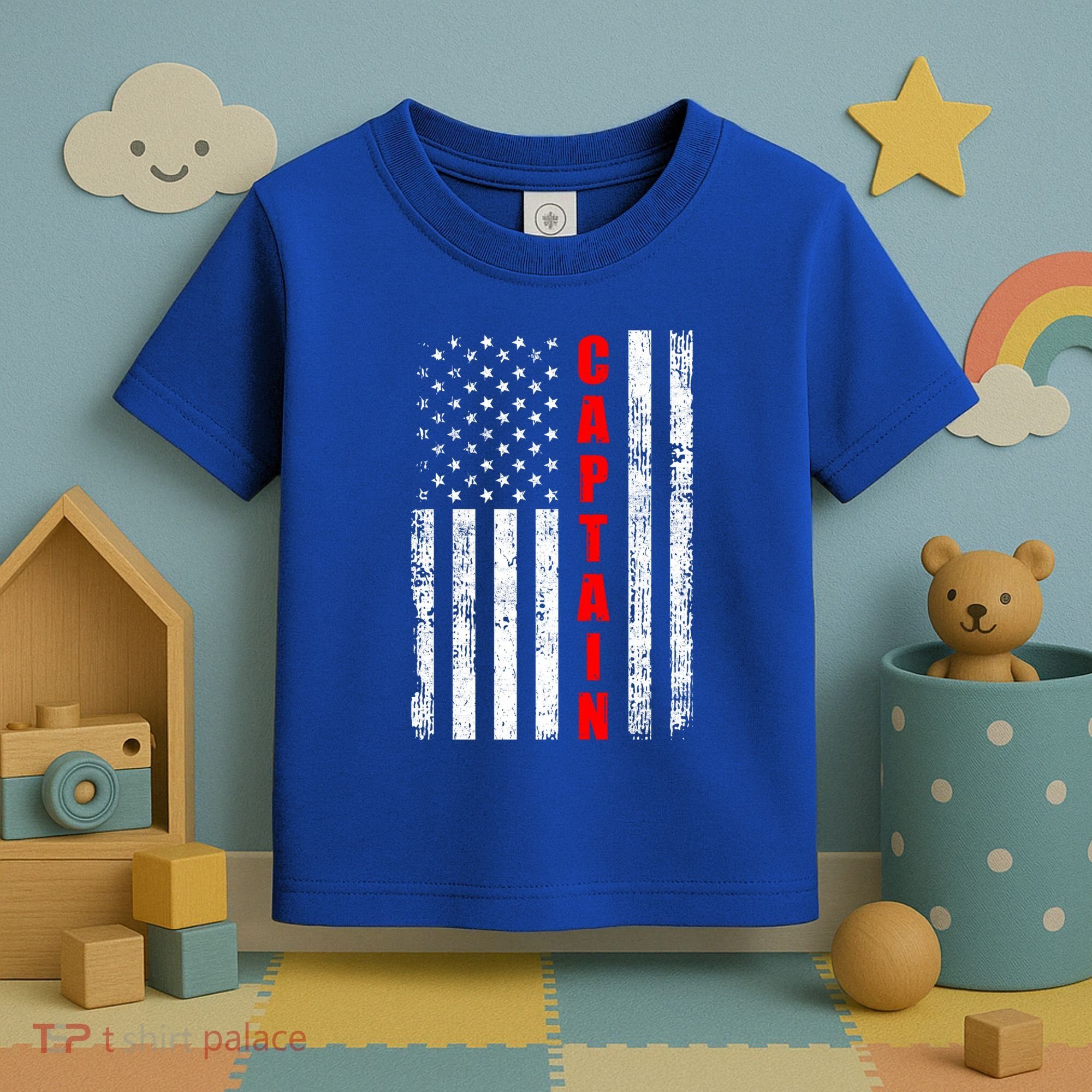 Chief Firefighter Usa Patriotic American Flag Funny Fire Gift Toddler T-Shirt