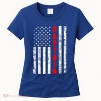 Chief Firefighter Usa Patriotic American Flag Funny Fire Gift Women's T-Shirt thumb 0