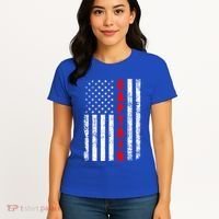 Chief Firefighter Usa Patriotic American Flag Funny Fire Gift Women's T-Shirt thumb 4