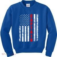 Chief Firefighter Usa Patriotic American Flag Funny Fire Gift Kids Sweatshirt thumb 0