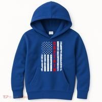 Chief Firefighter Usa Patriotic American Flag Funny Fire Gift Kids Hoodie thumb 0