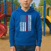 Chief Firefighter Usa Patriotic American Flag Funny Fire Gift Kids Hoodie thumb 2