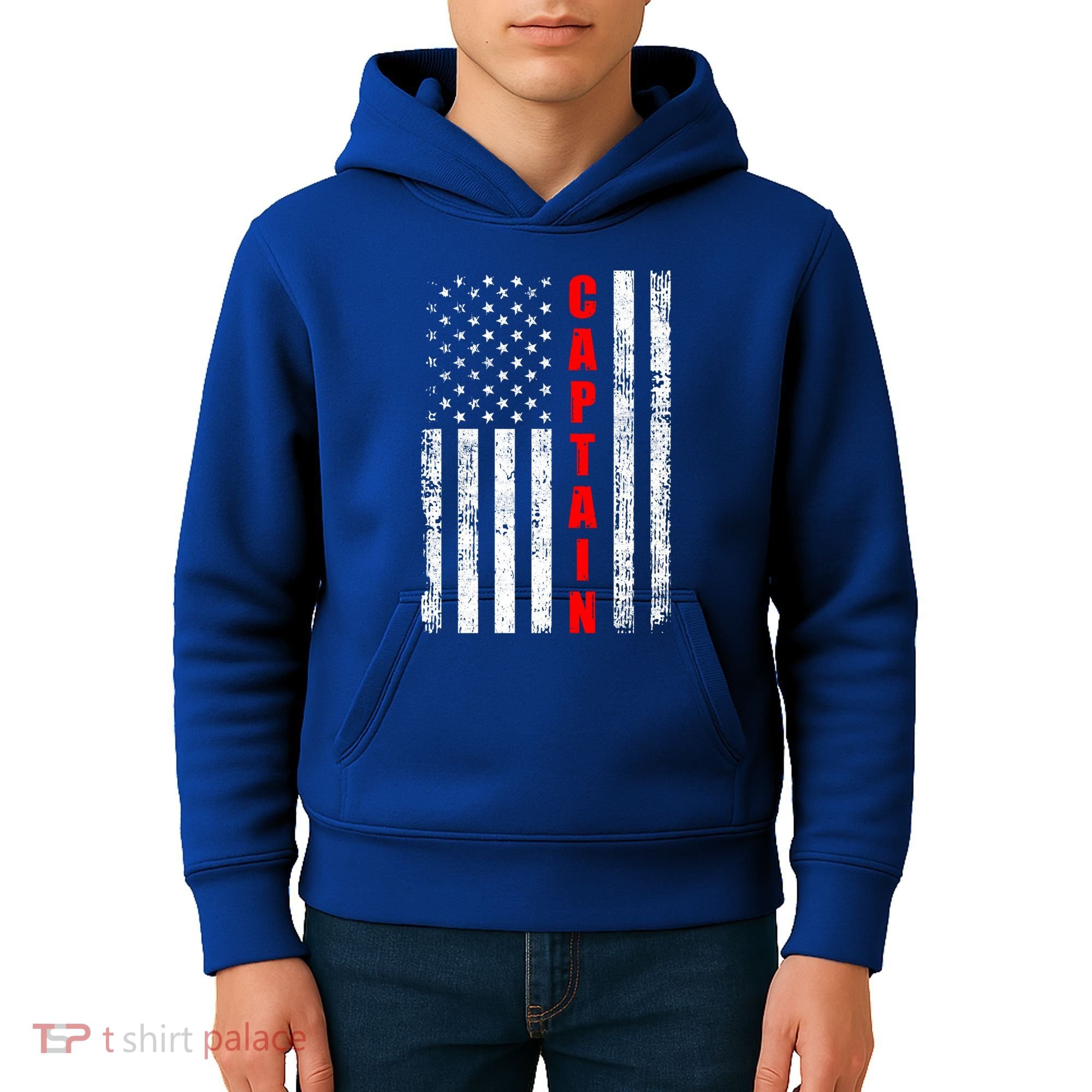 Chief Firefighter Usa Patriotic American Flag Funny Fire Gift Kids Hoodie