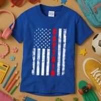 Chief Firefighter Usa Patriotic American Flag Funny Fire Gift Kids T-Shirt thumb 3