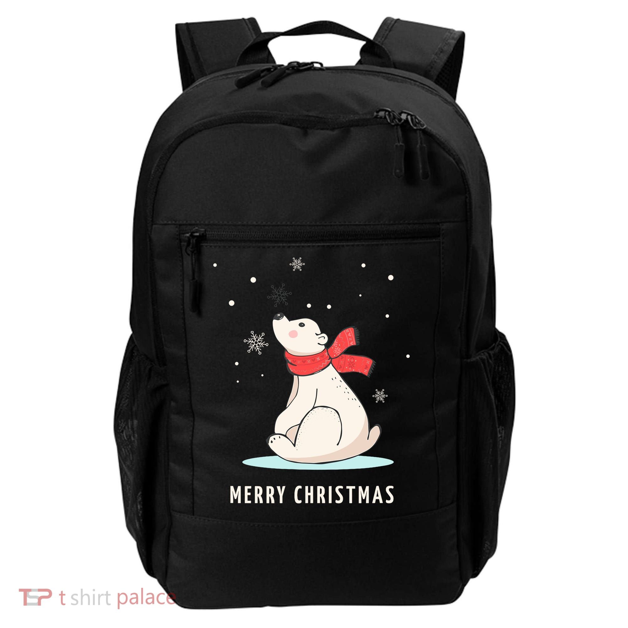 Cute Funny & Unique Christmas Polar Bear & Snow Gift Backpack